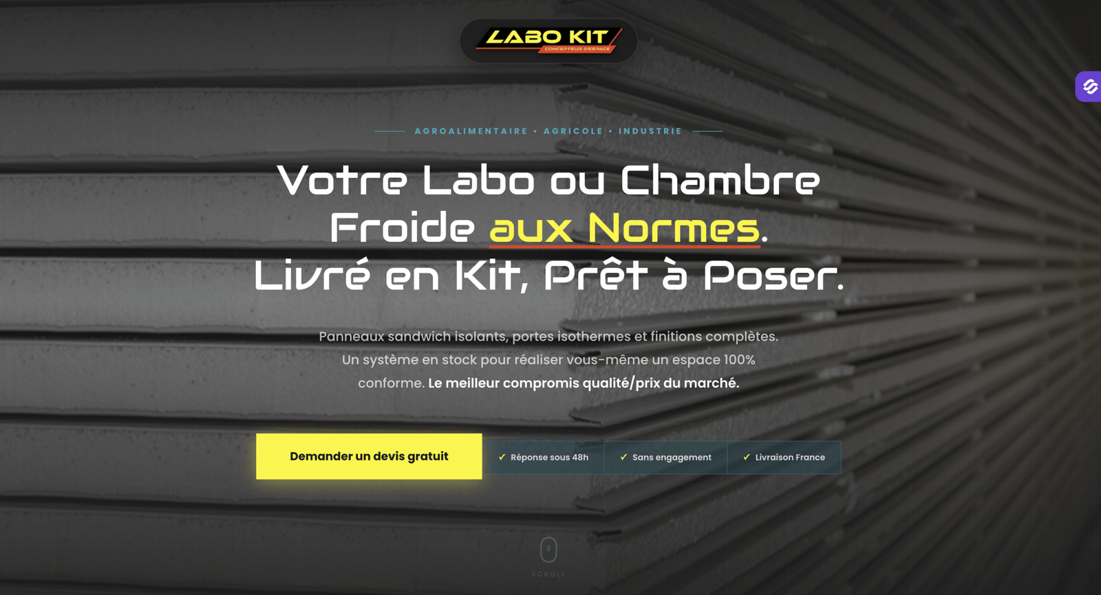 Page dédiée pour un fabricant de panneaux isolants
