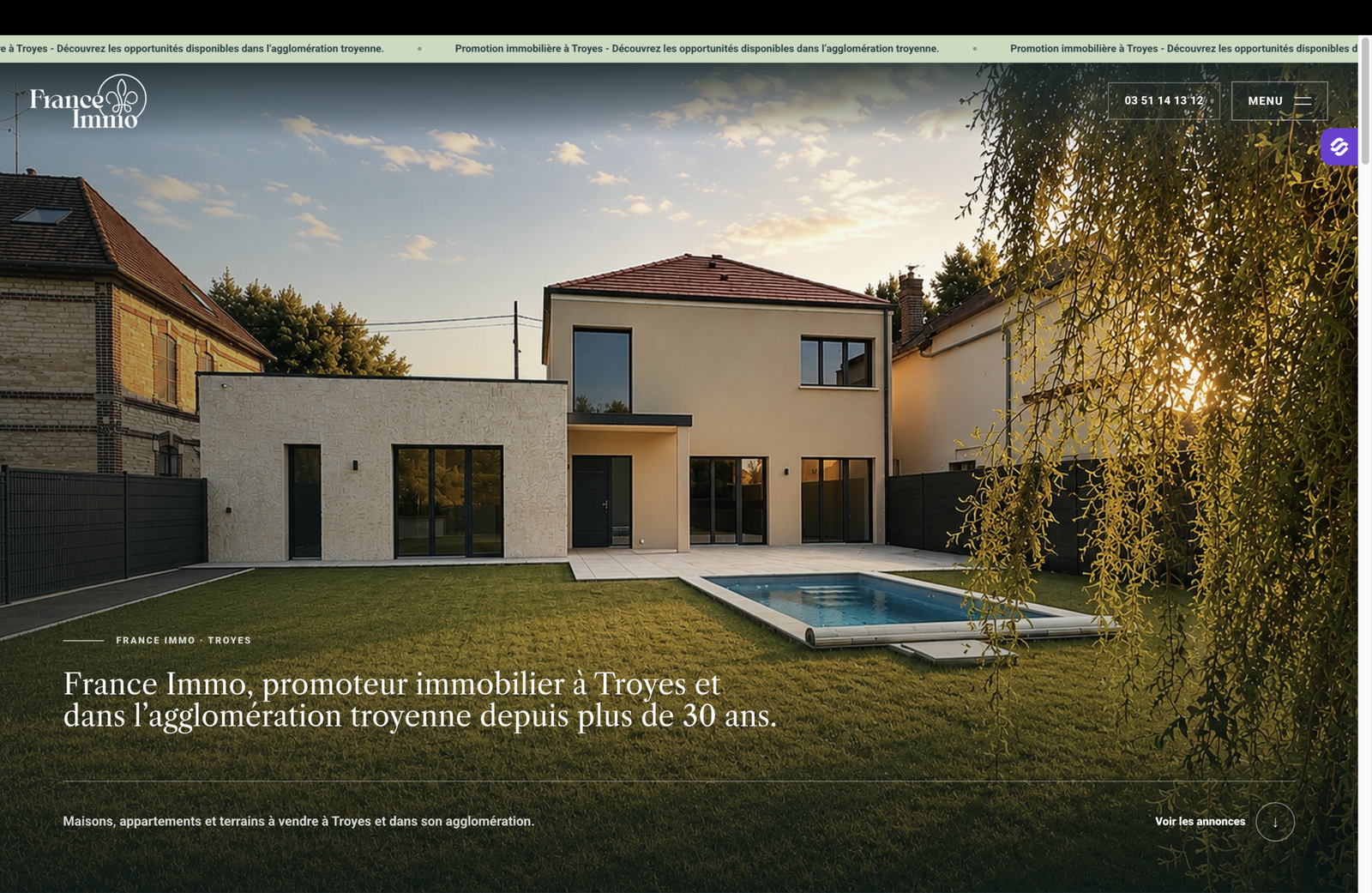 Site web réalisé pour un promoteur immobilier