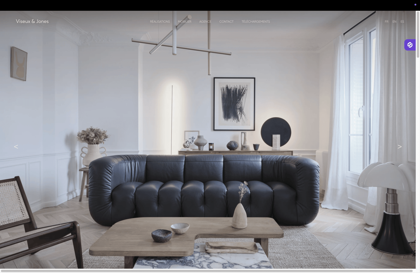 Site web réalisé pour un studio d'architecture d'intérieur